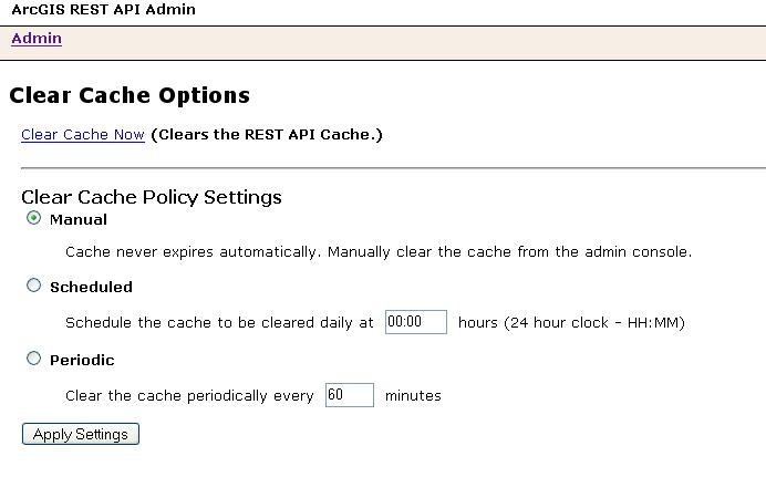Clear Cache Options
